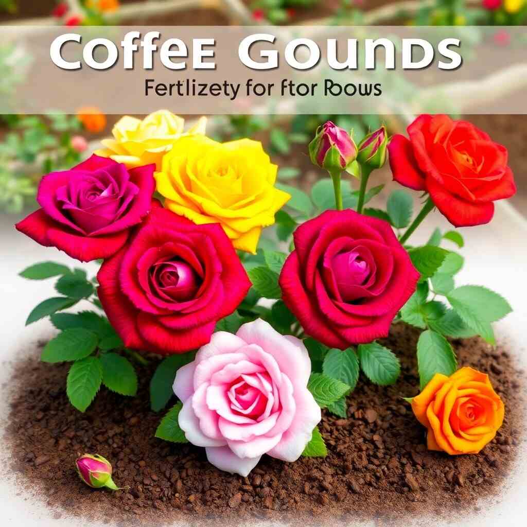Coffee grounds fertilizer for roses.