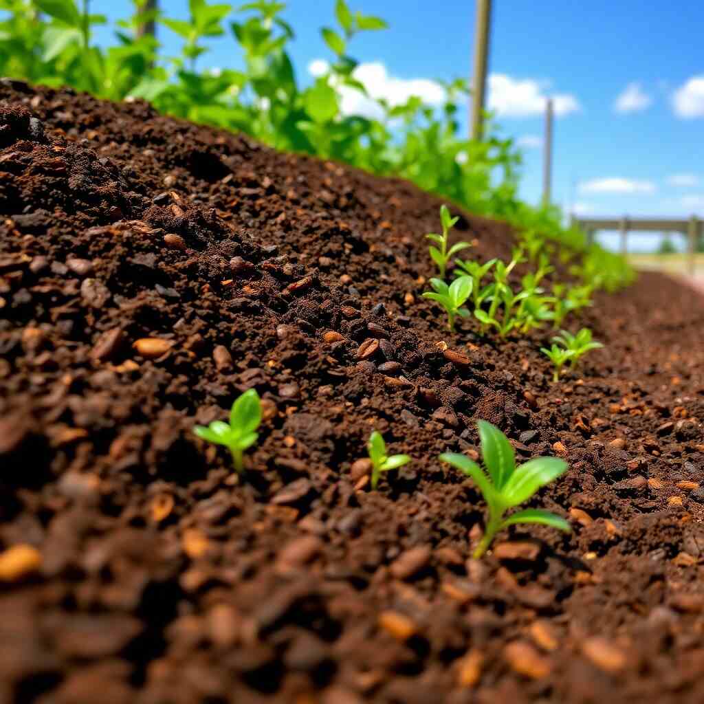 Coffee grounds for raised garden bed.