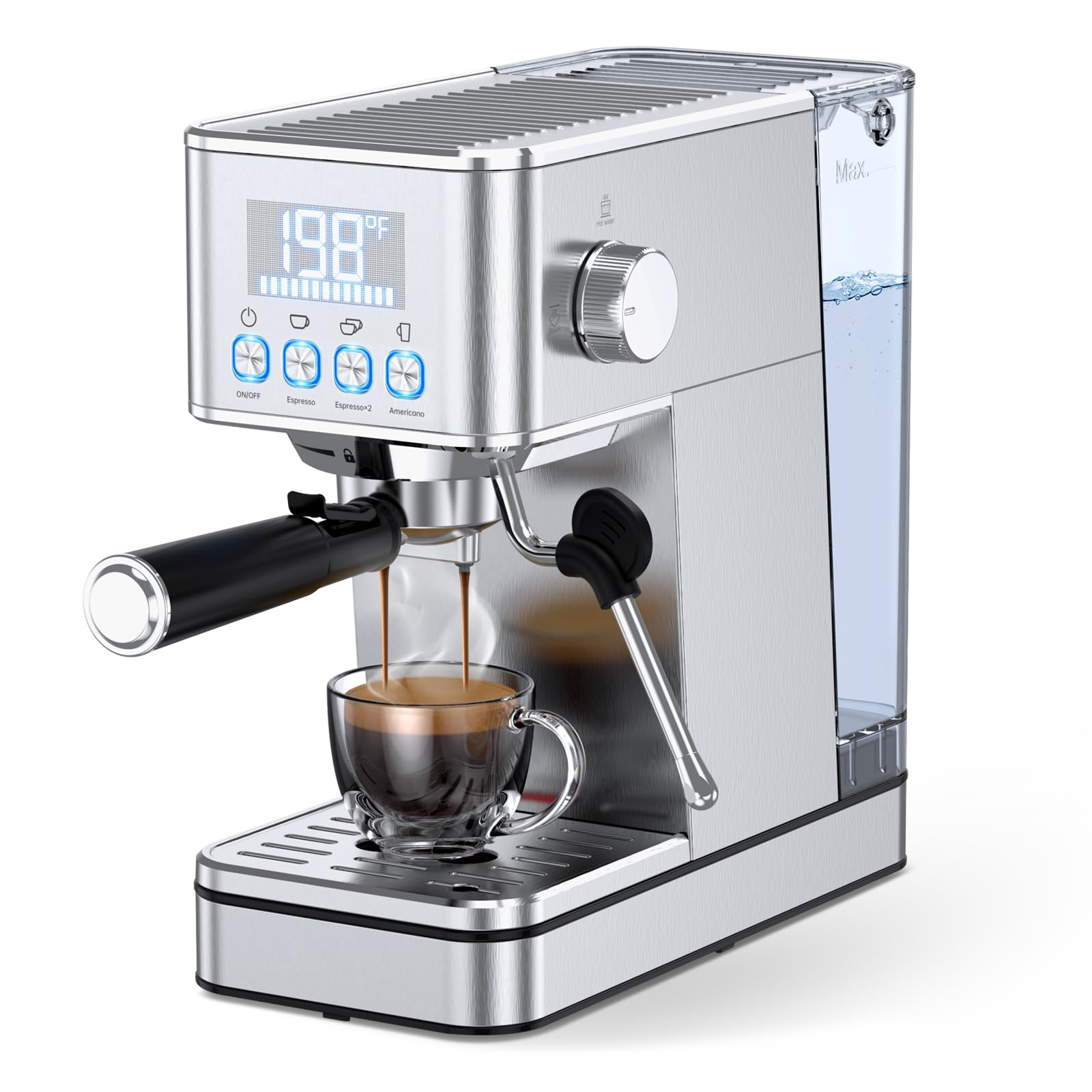 LERTIN 20Bar Compact Stainless Espresso Maker