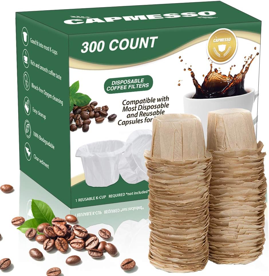 CAPMESSO Disposable Coffee Paper Filters - Natural-300 Count