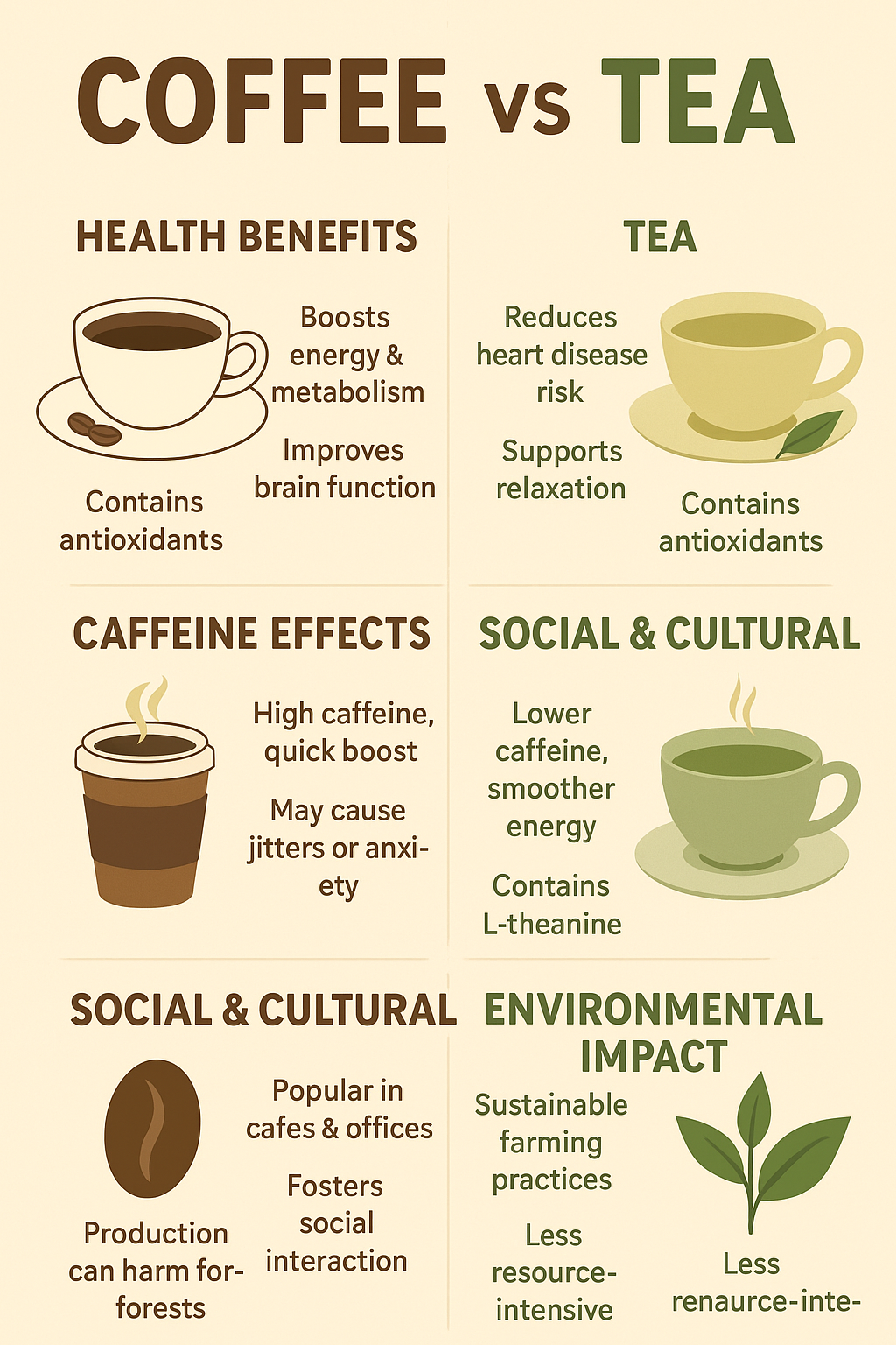 Coffee vs Tea: Health Benefits, Caffeine Effects & Lifestyle